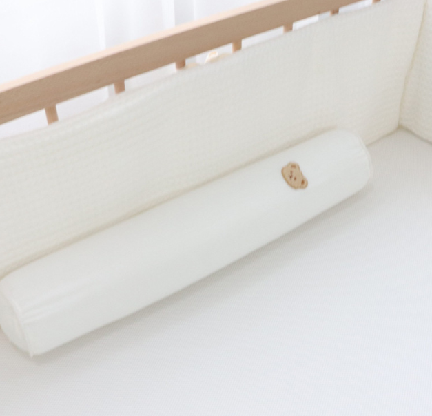 ins pure cotton embroidered bear bedside pillow baby comfort pillow removable and washable core - My Baby Lounge