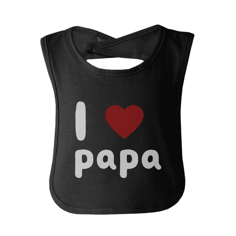 I Love Papa Cute baby Bibs Funny Infant Snap On - My Baby Lounge