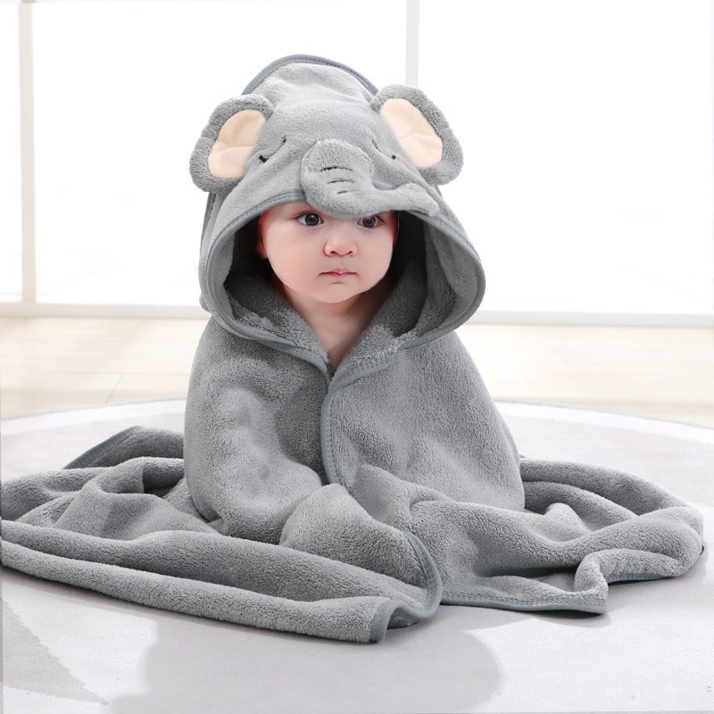 wholesale child baby cartoon animal face elephant hooded towel newborn - My Baby Lounge