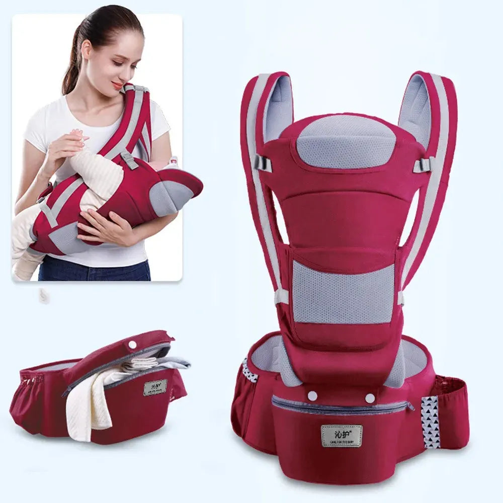 Newborn Ergonomic Baby Carrier with Hip Seat - My Baby Lounge