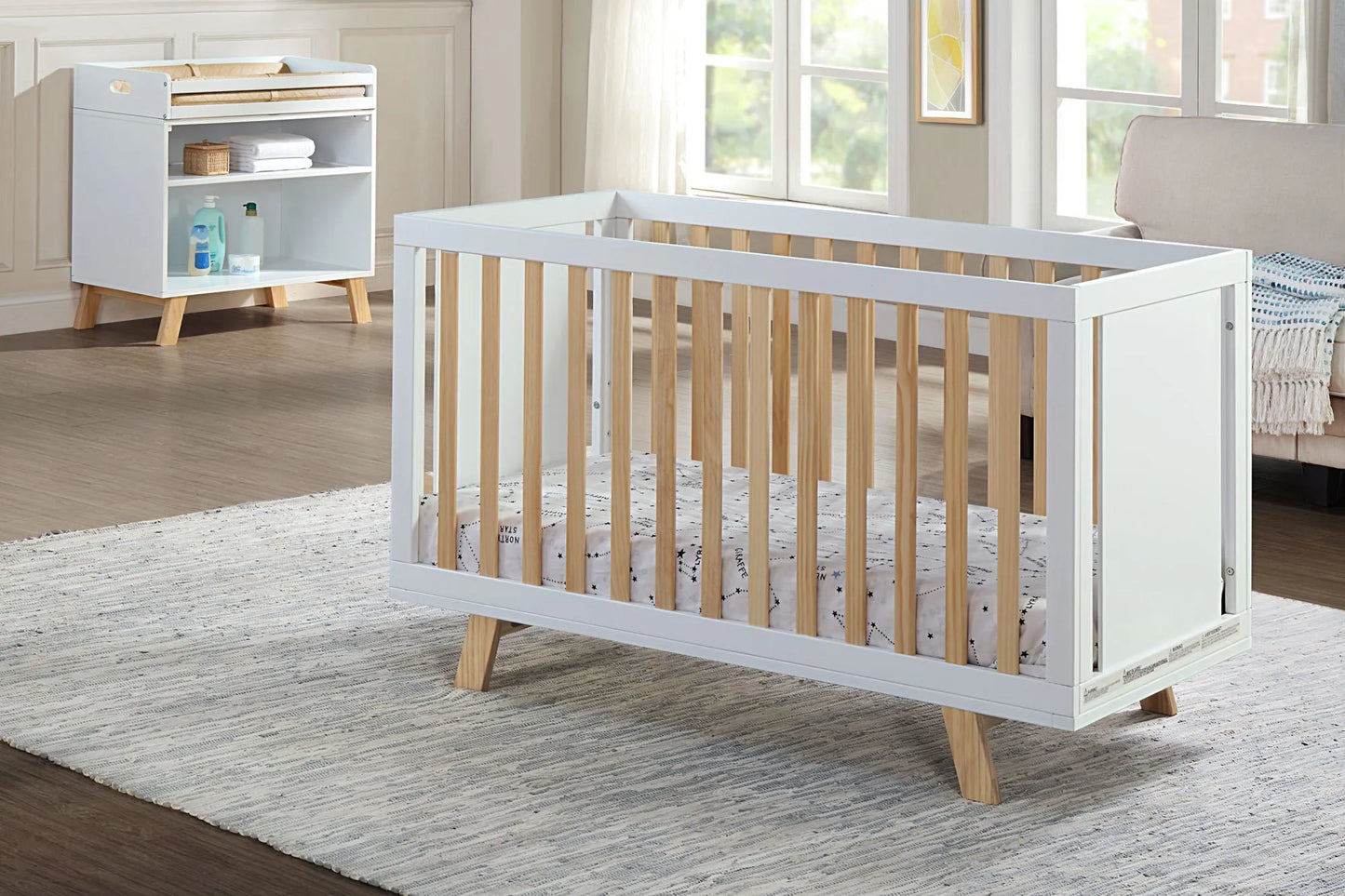 natural wood changing table