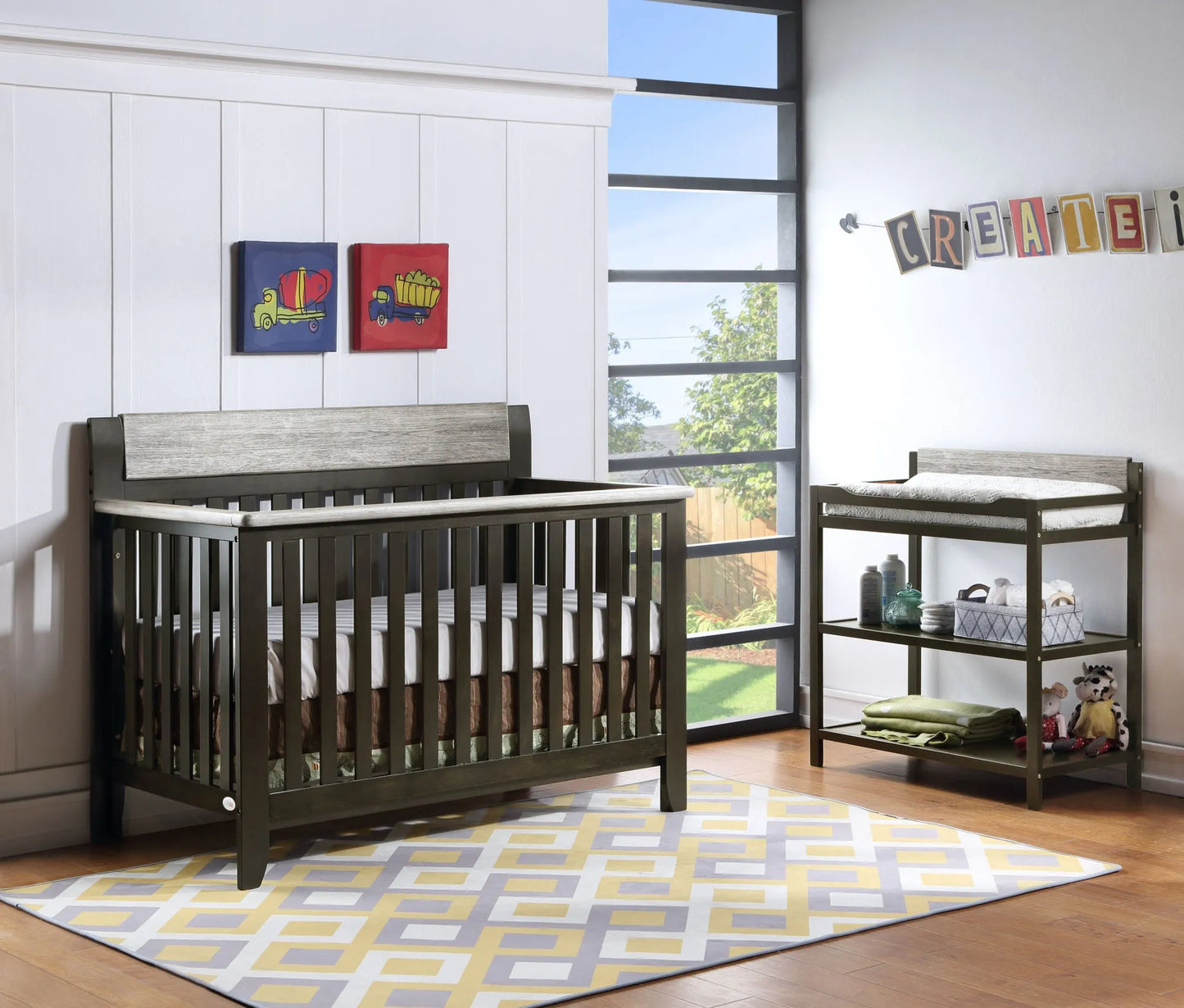 brown wooden crib