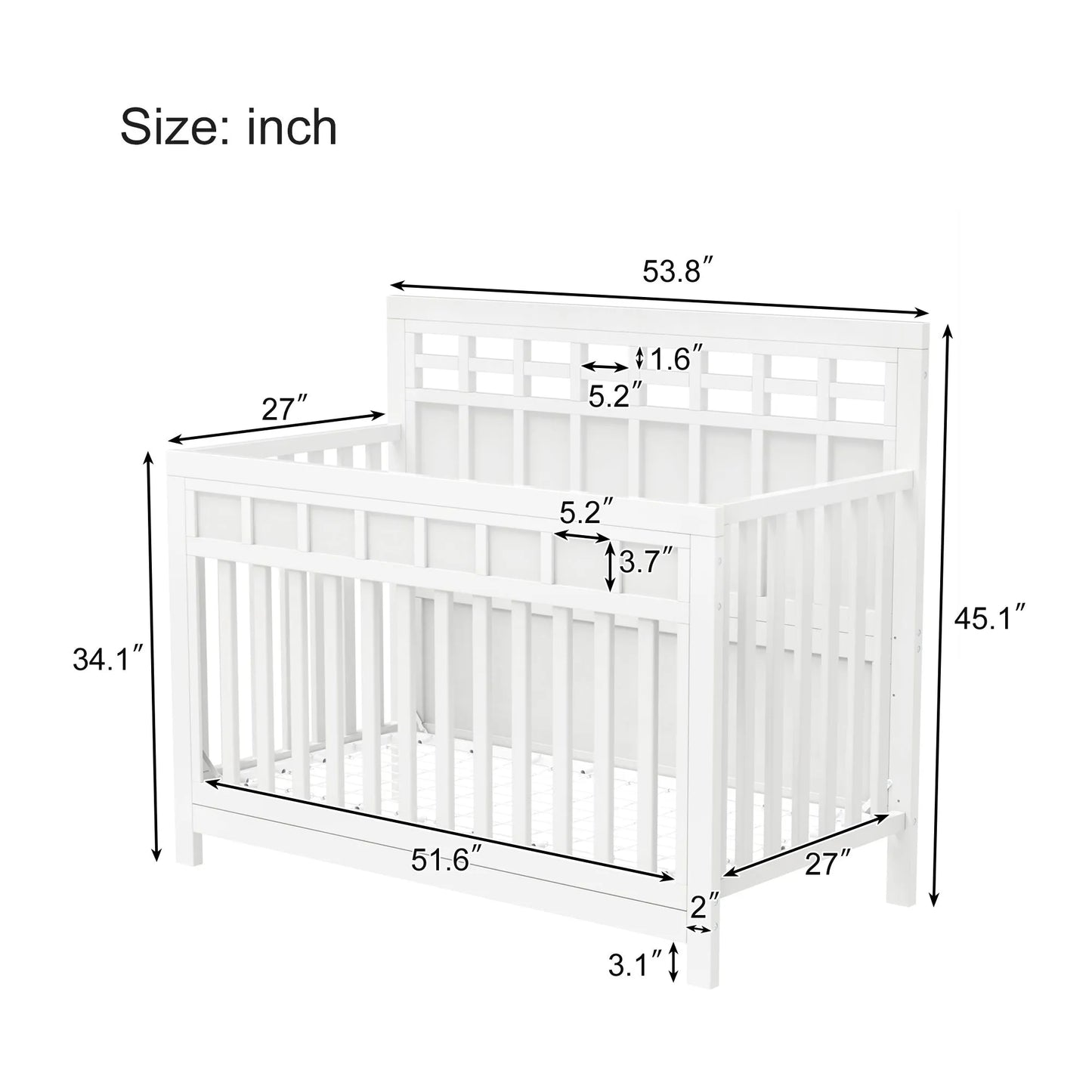 white baby crib