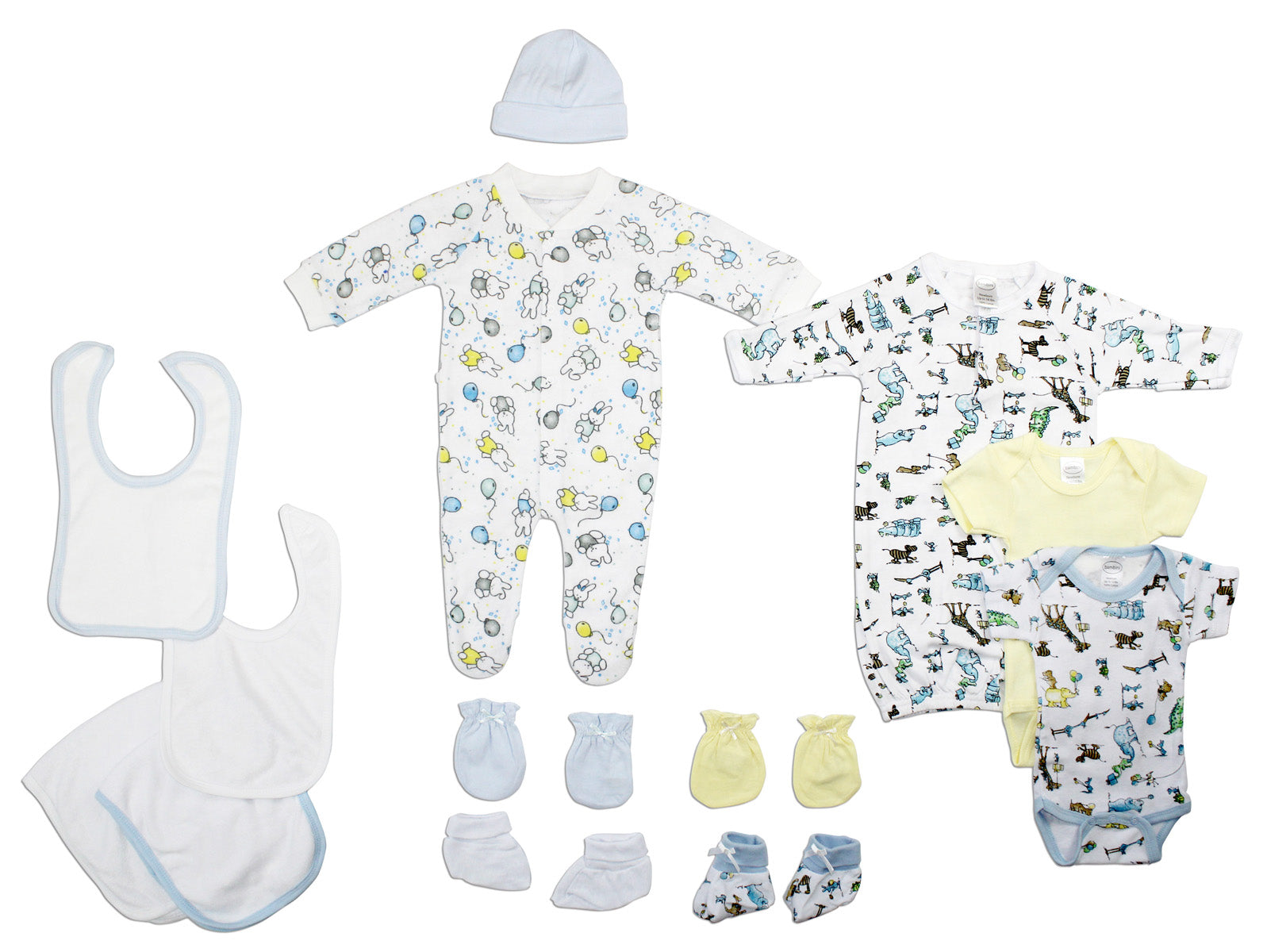 Bambini Neutral Newborn Baby 13 Pc Layette Baby Shower Gift Set - My Baby Lounge