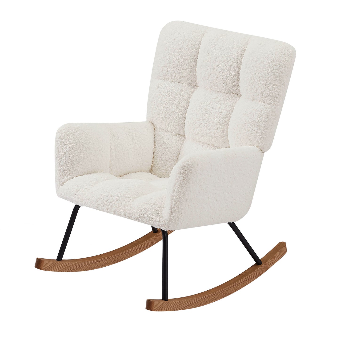 Comfy Upholstered Lounge Chair with High Backrest, for Nursing Baby, Reading, Napping