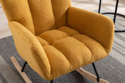 Soft Teddy Velvet Fabric Rocking Chair