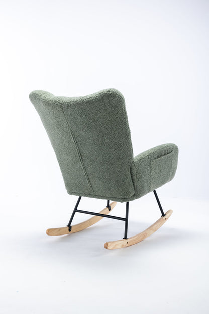 Soft Teddy Velvet Fabric Rocking Chair