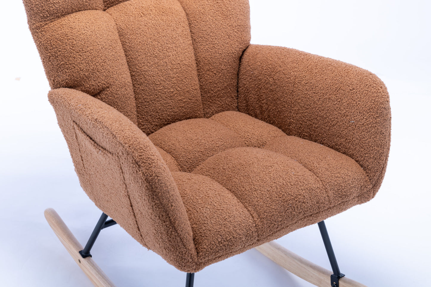 Soft Teddy Velvet Fabric Rocking Chair