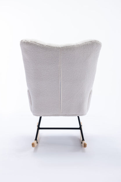 Soft Teddy Velvet Fabric Rocking Chair