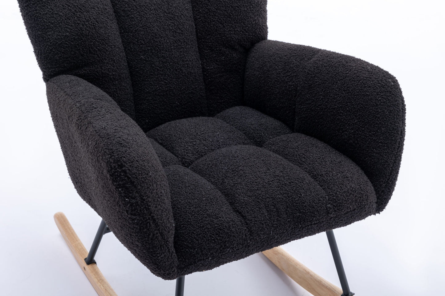 Soft Teddy Velvet Fabric Rocking Chair