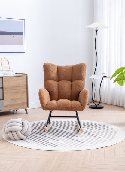 Soft Teddy Velvet Fabric Rocking Chair