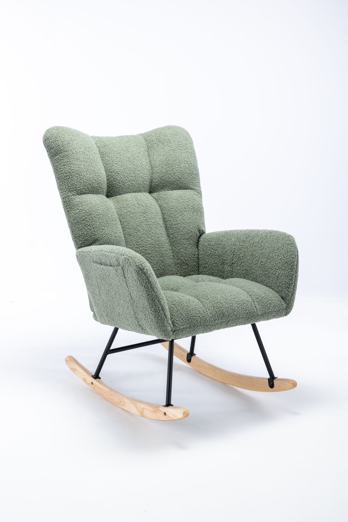 Soft Teddy Velvet Fabric Rocking Chair