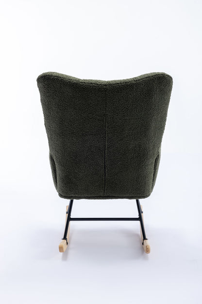 Soft Teddy Velvet Fabric Rocking Chair