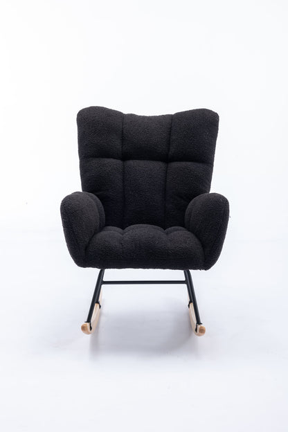 Soft Teddy Velvet Fabric Rocking Chair