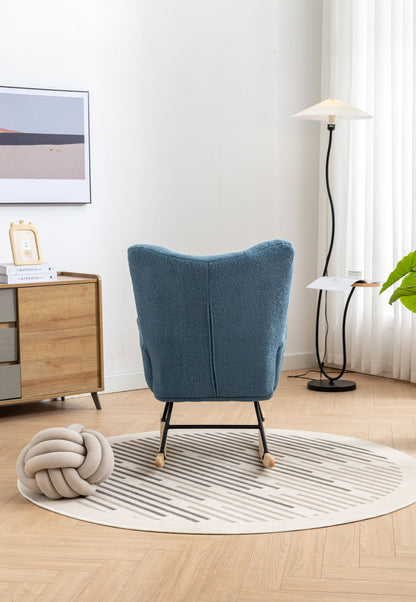 Soft Teddy Velvet Fabric Rocking Chair