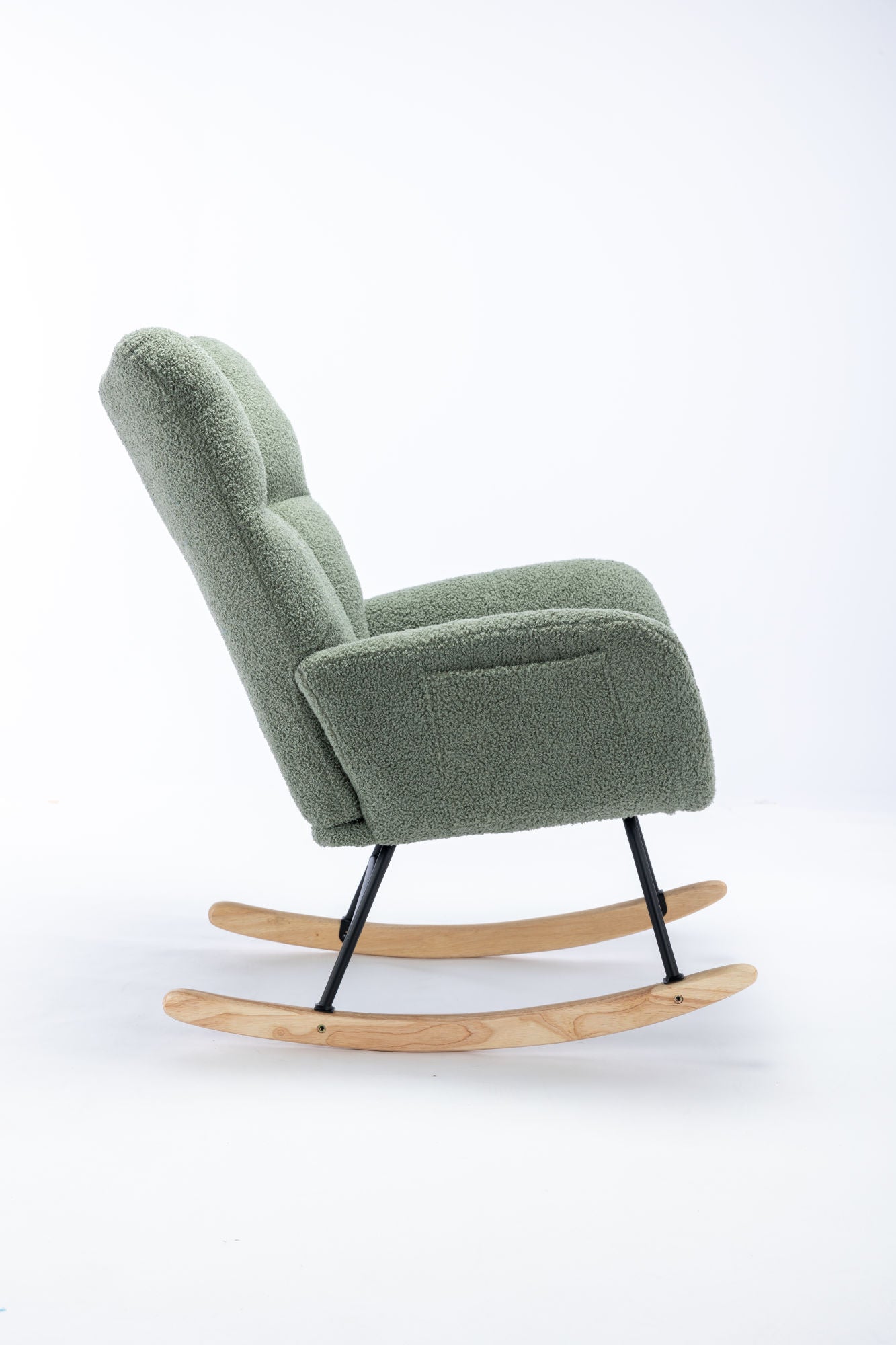 Soft Teddy Velvet Fabric Rocking Chair