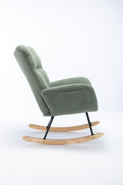 Soft Teddy Velvet Fabric Rocking Chair