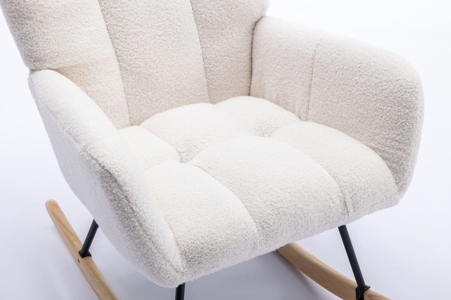 Soft Teddy Velvet Fabric Rocking Chair