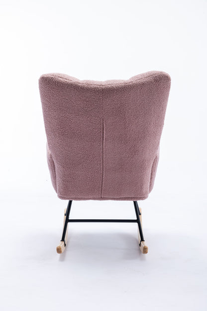 Soft Teddy Velvet Fabric Rocking Chair