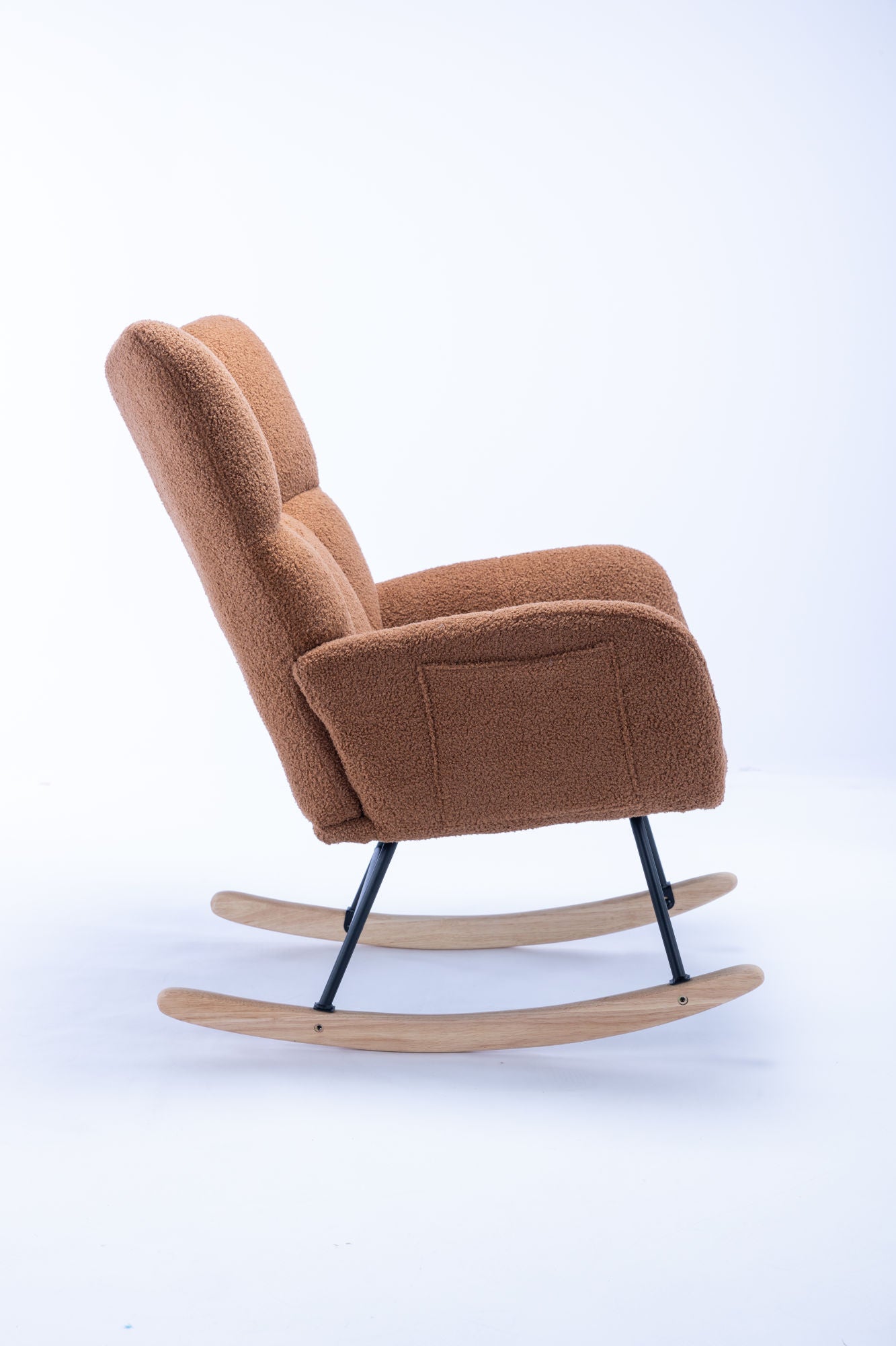 Soft Teddy Velvet Fabric Rocking Chair