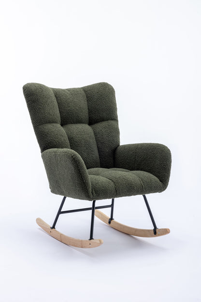 Soft Teddy Velvet Fabric Rocking Chair