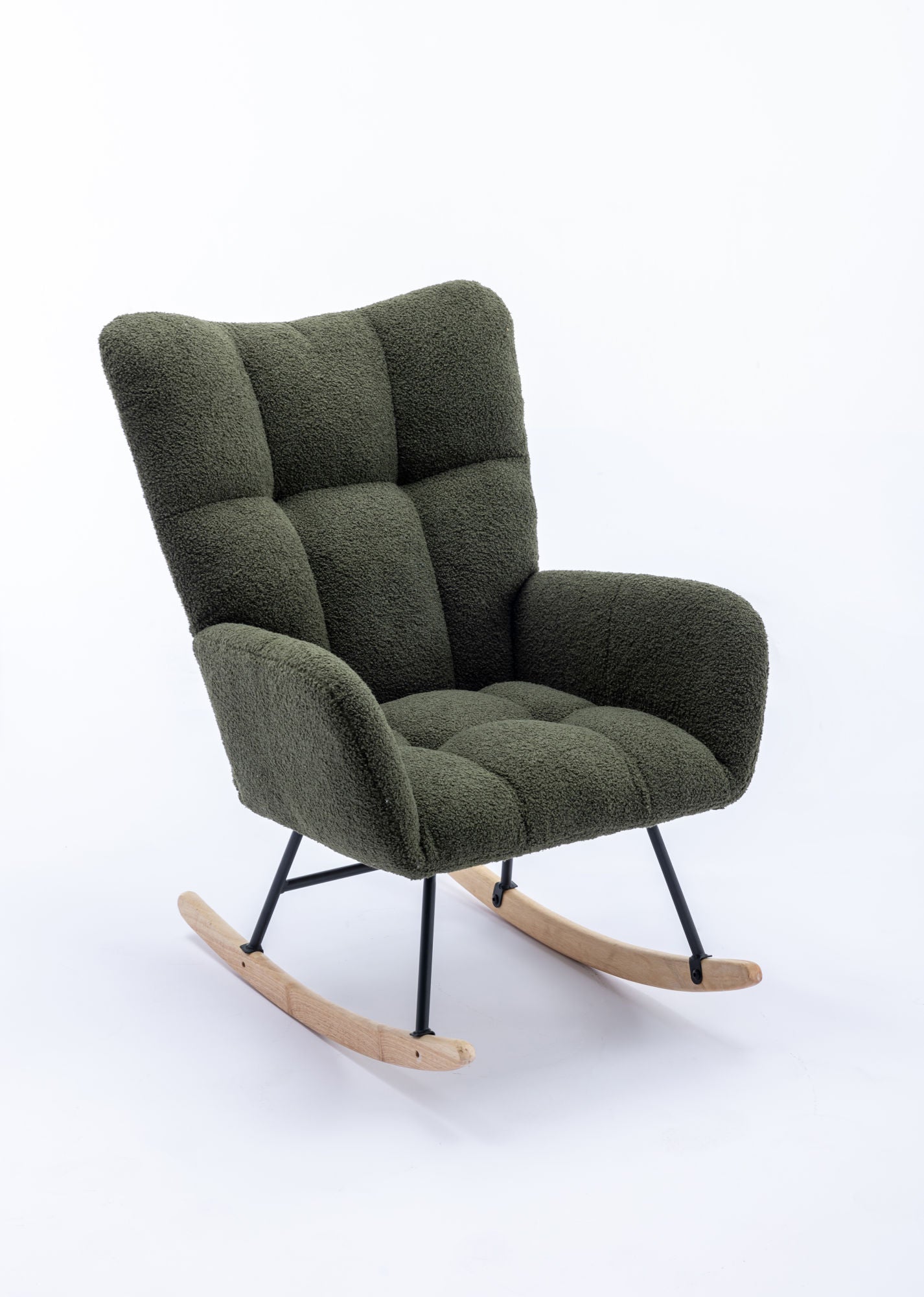 Soft Teddy Velvet Fabric Rocking Chair