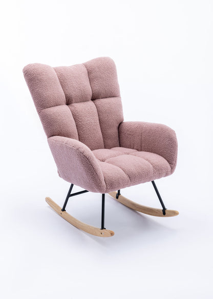 Soft Teddy Velvet Fabric Rocking Chair