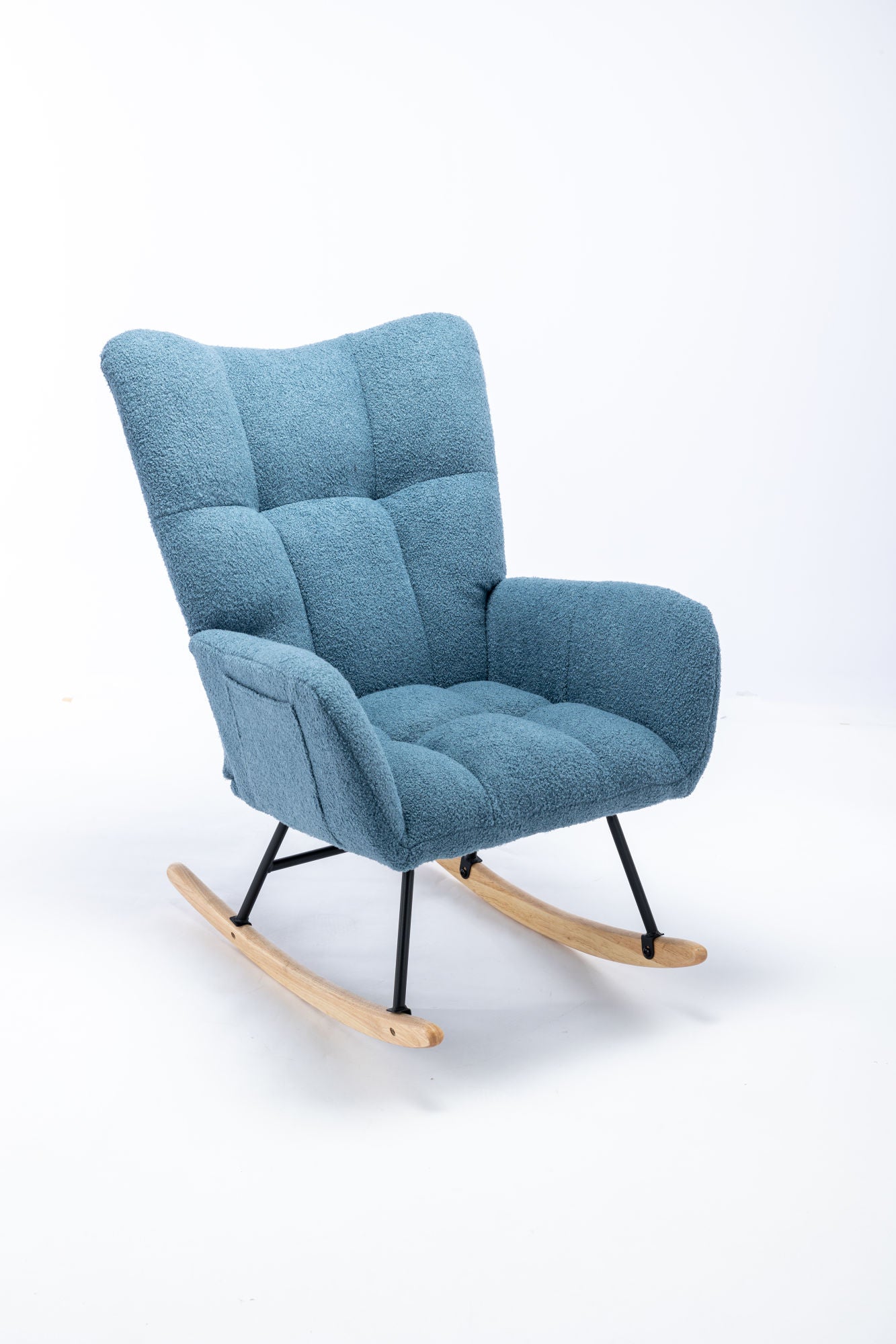 Soft Teddy Velvet Fabric Rocking Chair