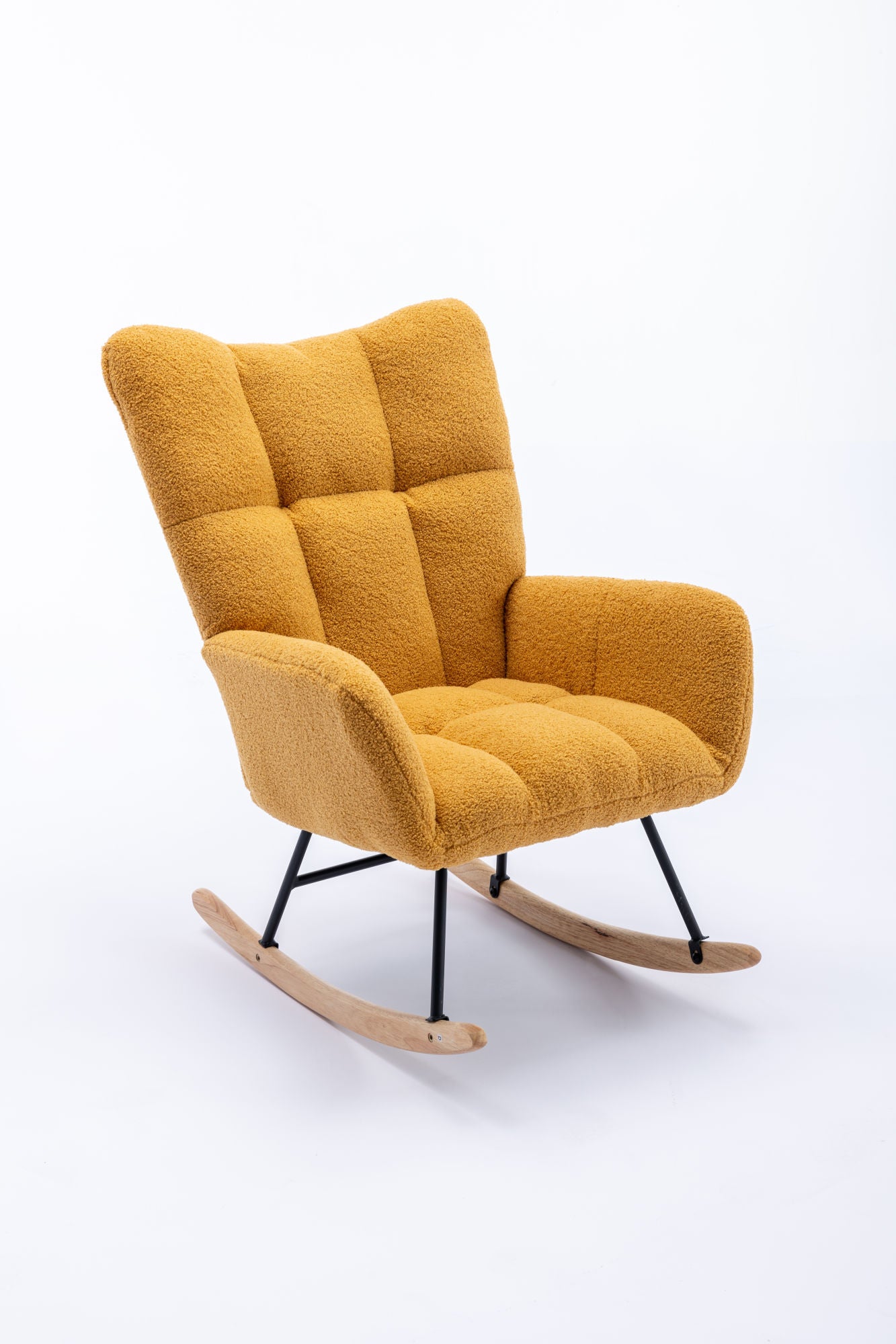 Soft Teddy Velvet Fabric Rocking Chair