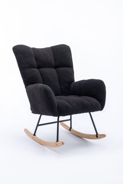 Soft Teddy Velvet Fabric Rocking Chair