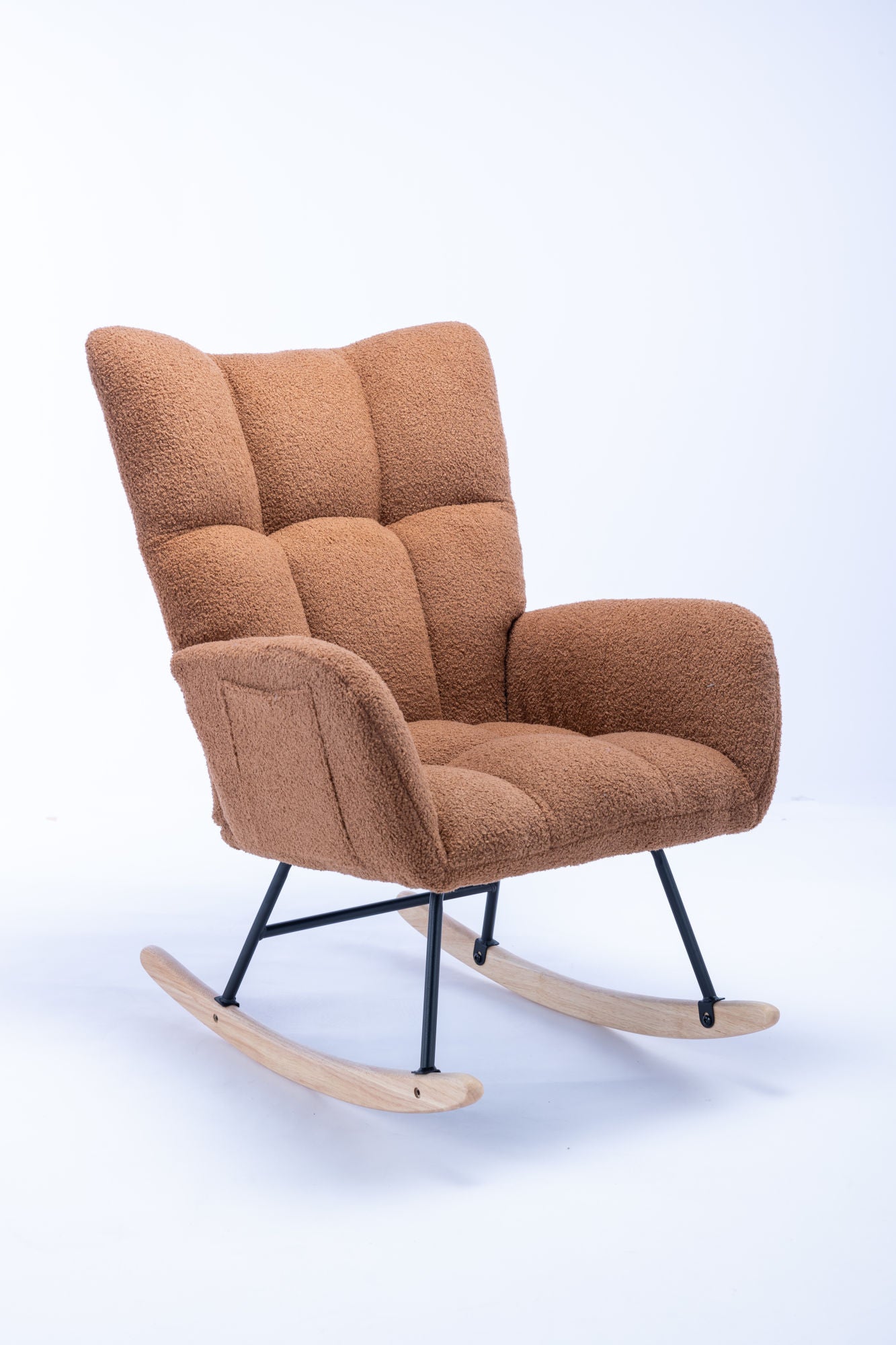 Soft Teddy Velvet Fabric Rocking Chair