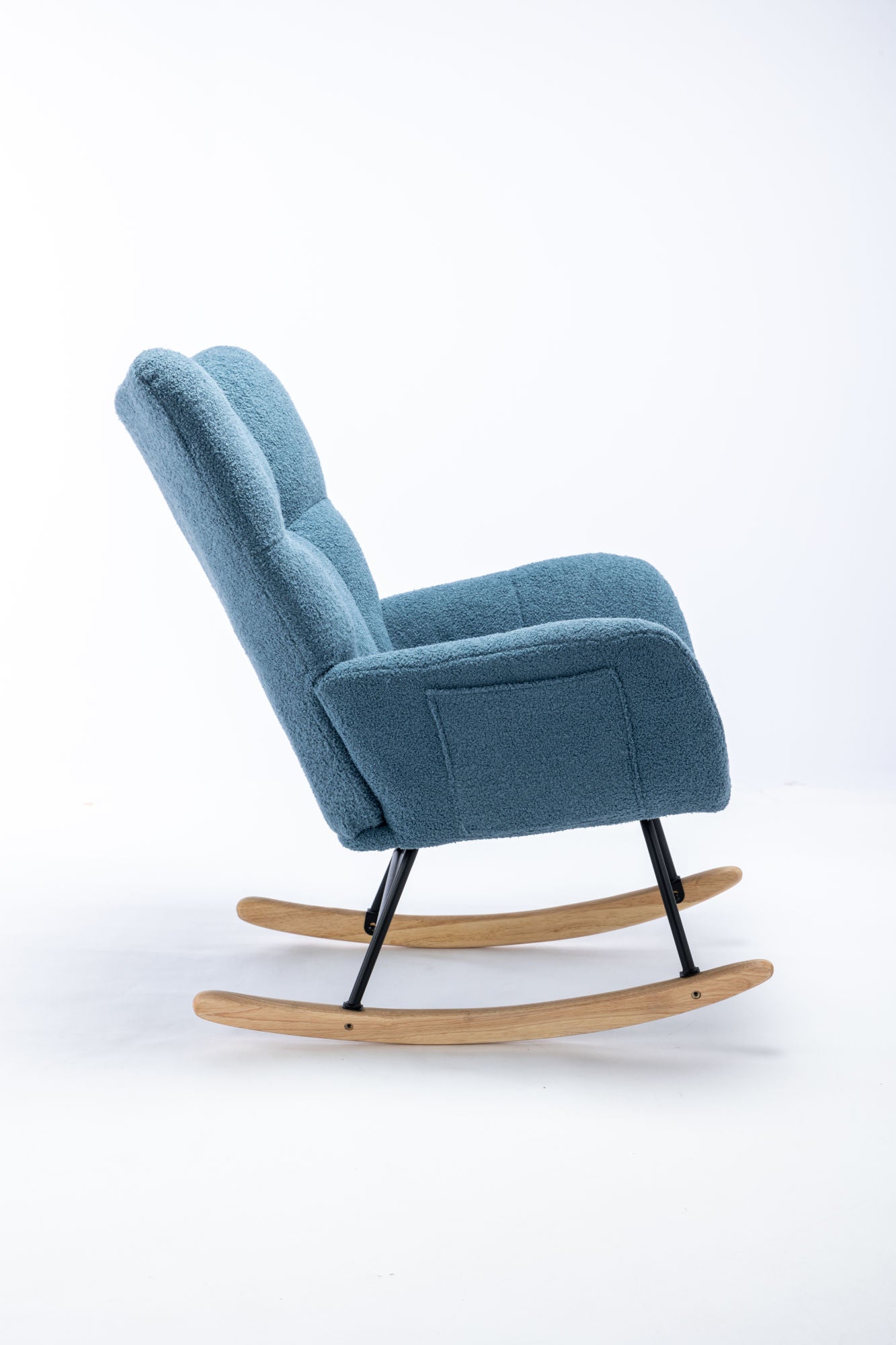 Soft Teddy Velvet Fabric Rocking Chair