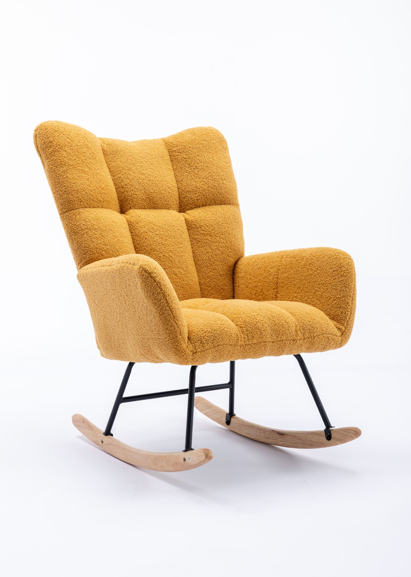 Soft Teddy Velvet Fabric Rocking Chair