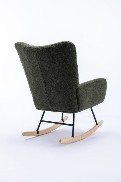 Soft Teddy Velvet Fabric Rocking Chair