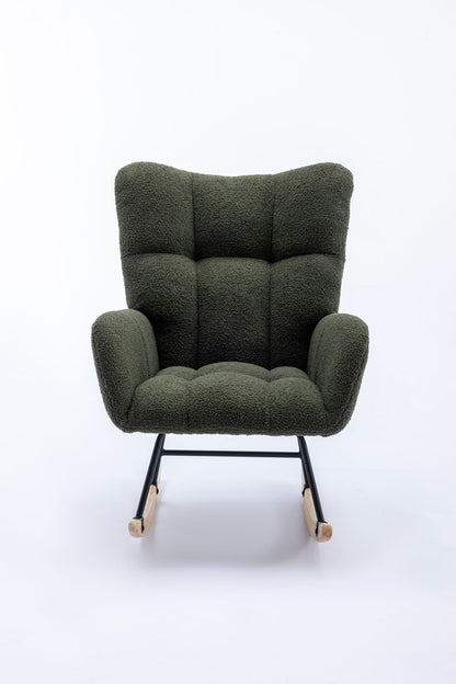 Soft Teddy Velvet Fabric Rocking Chair