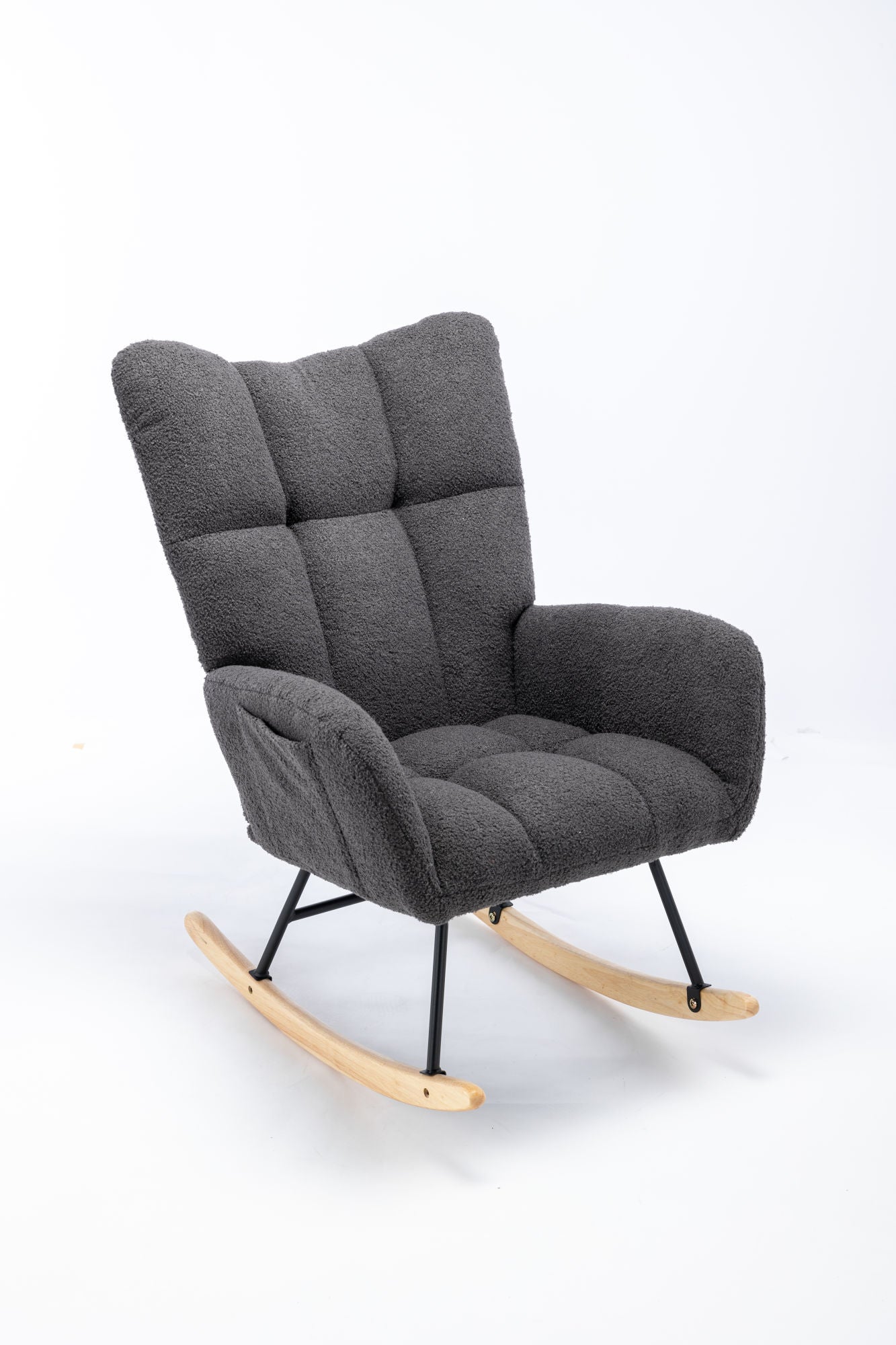 Soft Teddy Velvet Fabric Rocking Chair