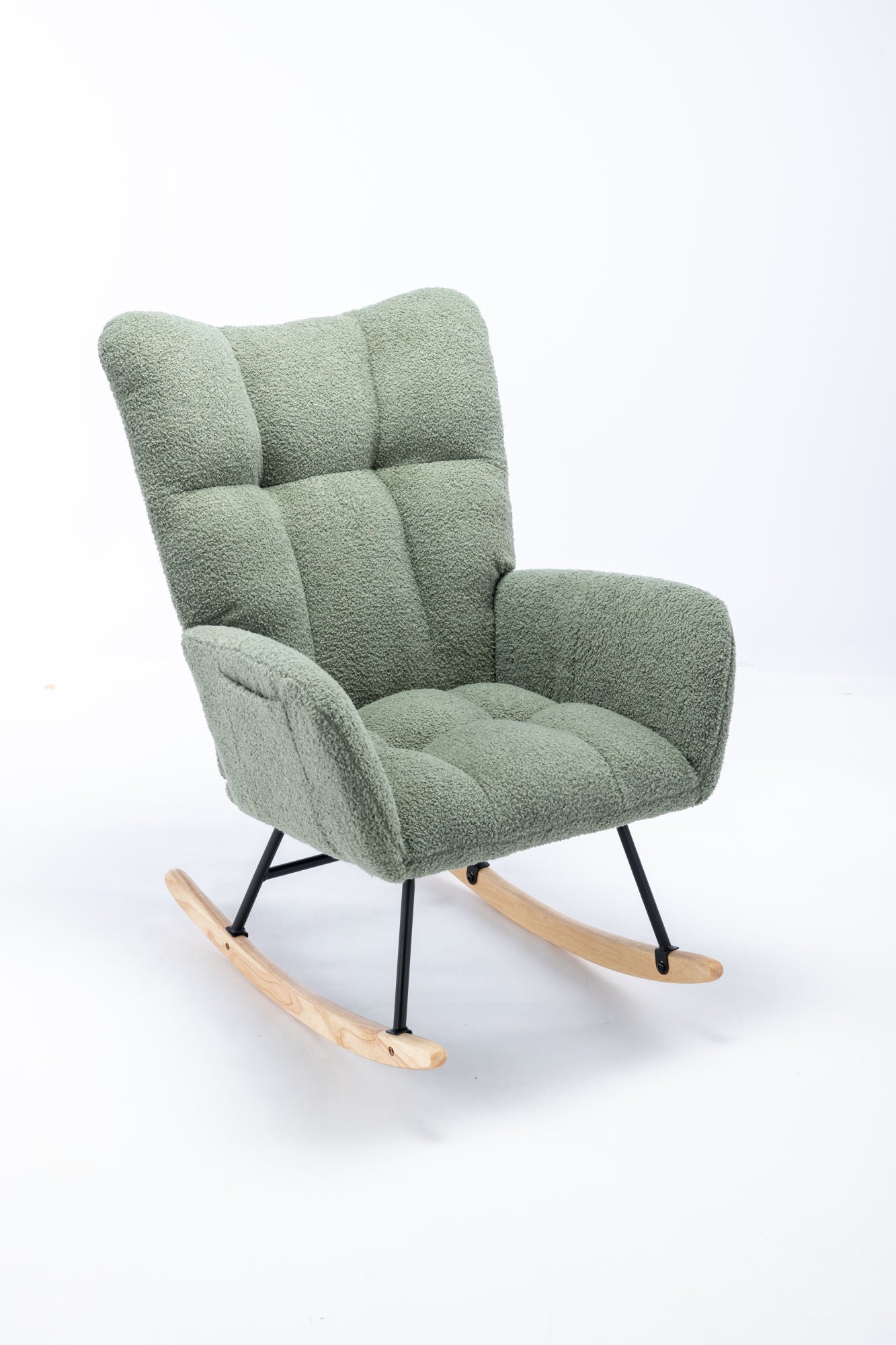 Soft Teddy Velvet Fabric Rocking Chair