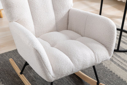 Soft Teddy Velvet Fabric Rocking Chair