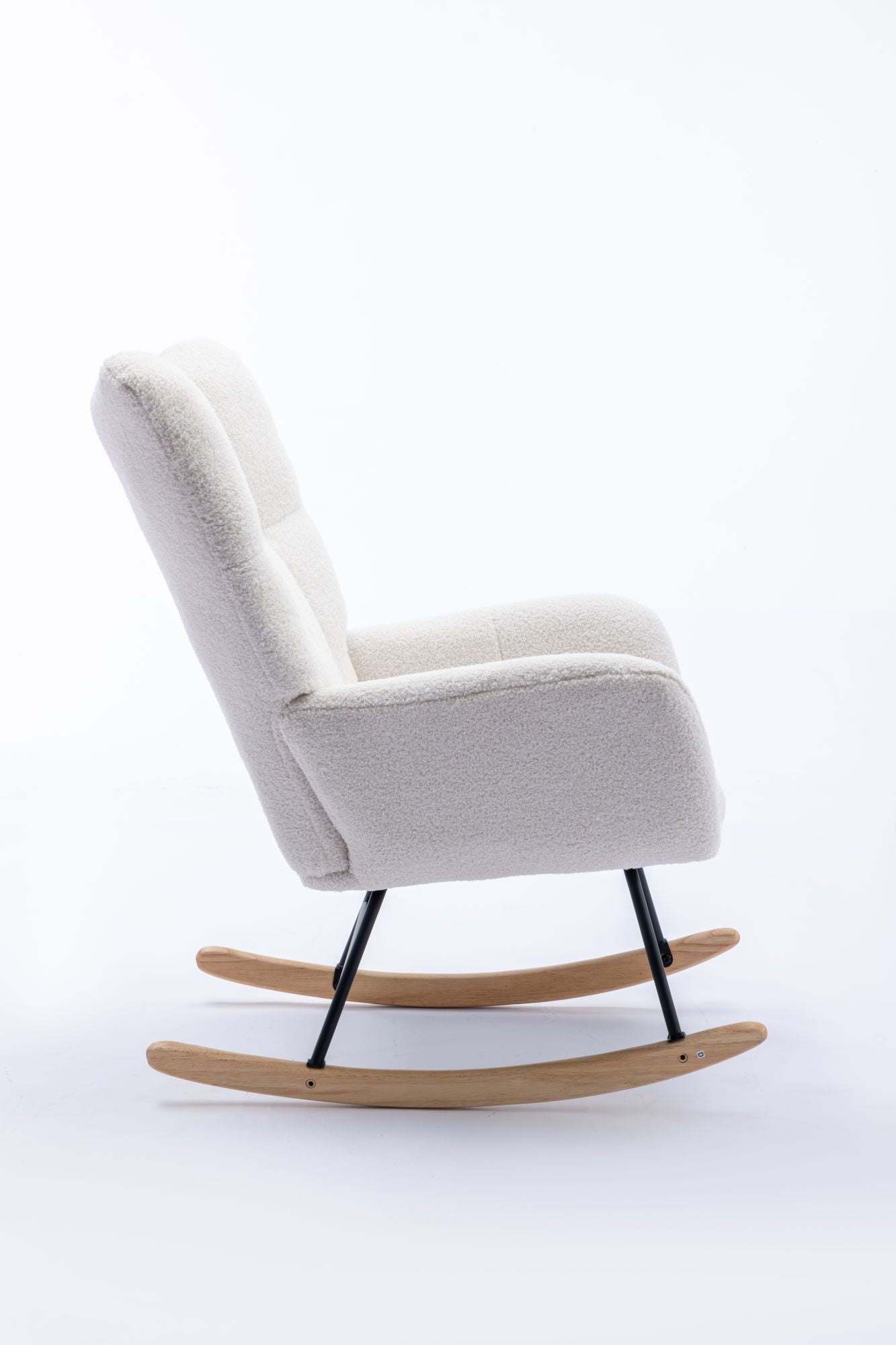 Soft Teddy Velvet Fabric Rocking Chair