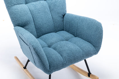 Soft Teddy Velvet Fabric Rocking Chair