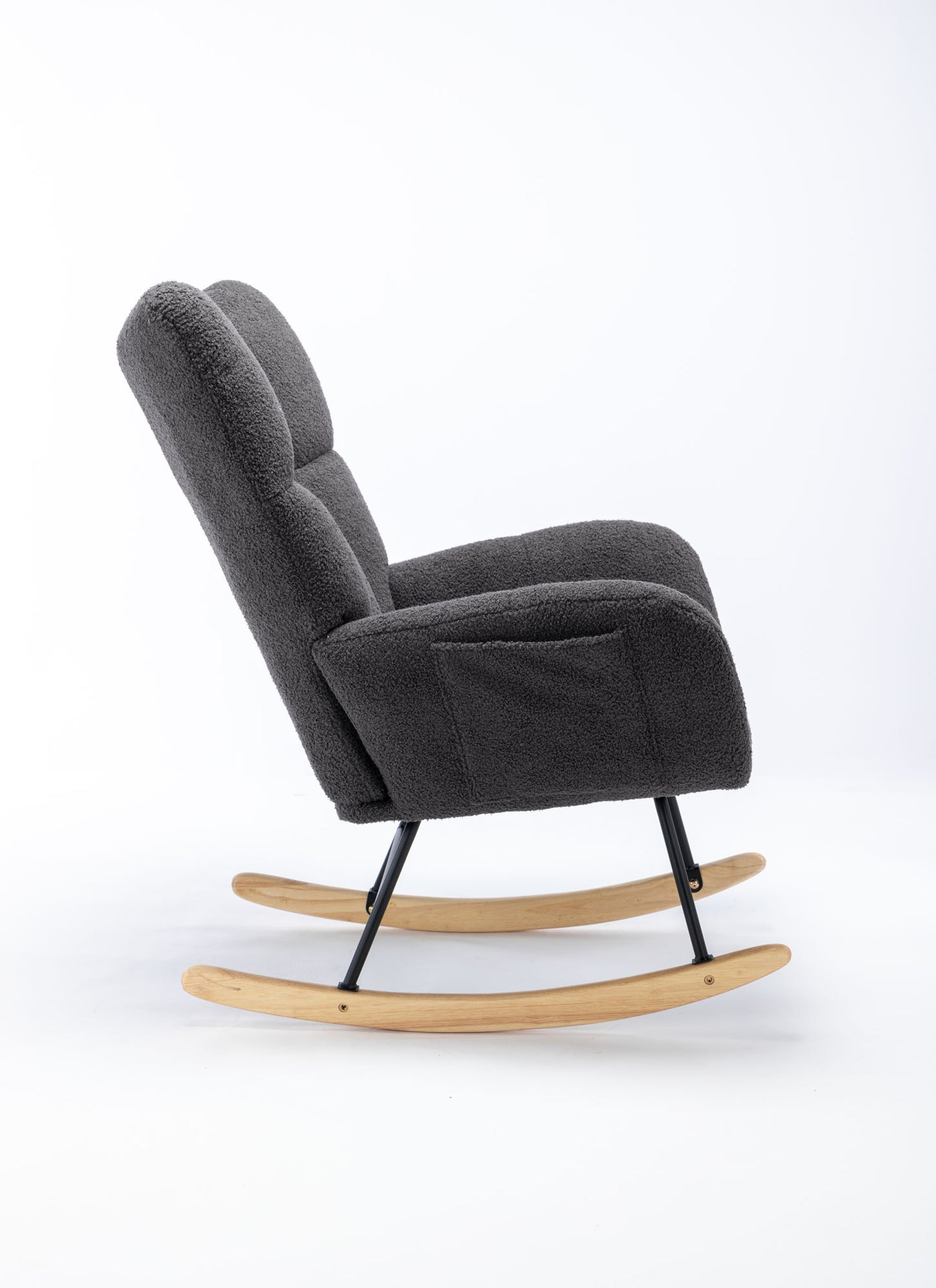 Soft Teddy Velvet Fabric Rocking Chair