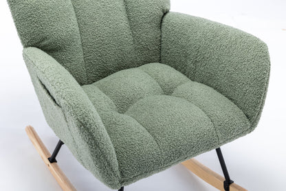 Soft Teddy Velvet Fabric Rocking Chair