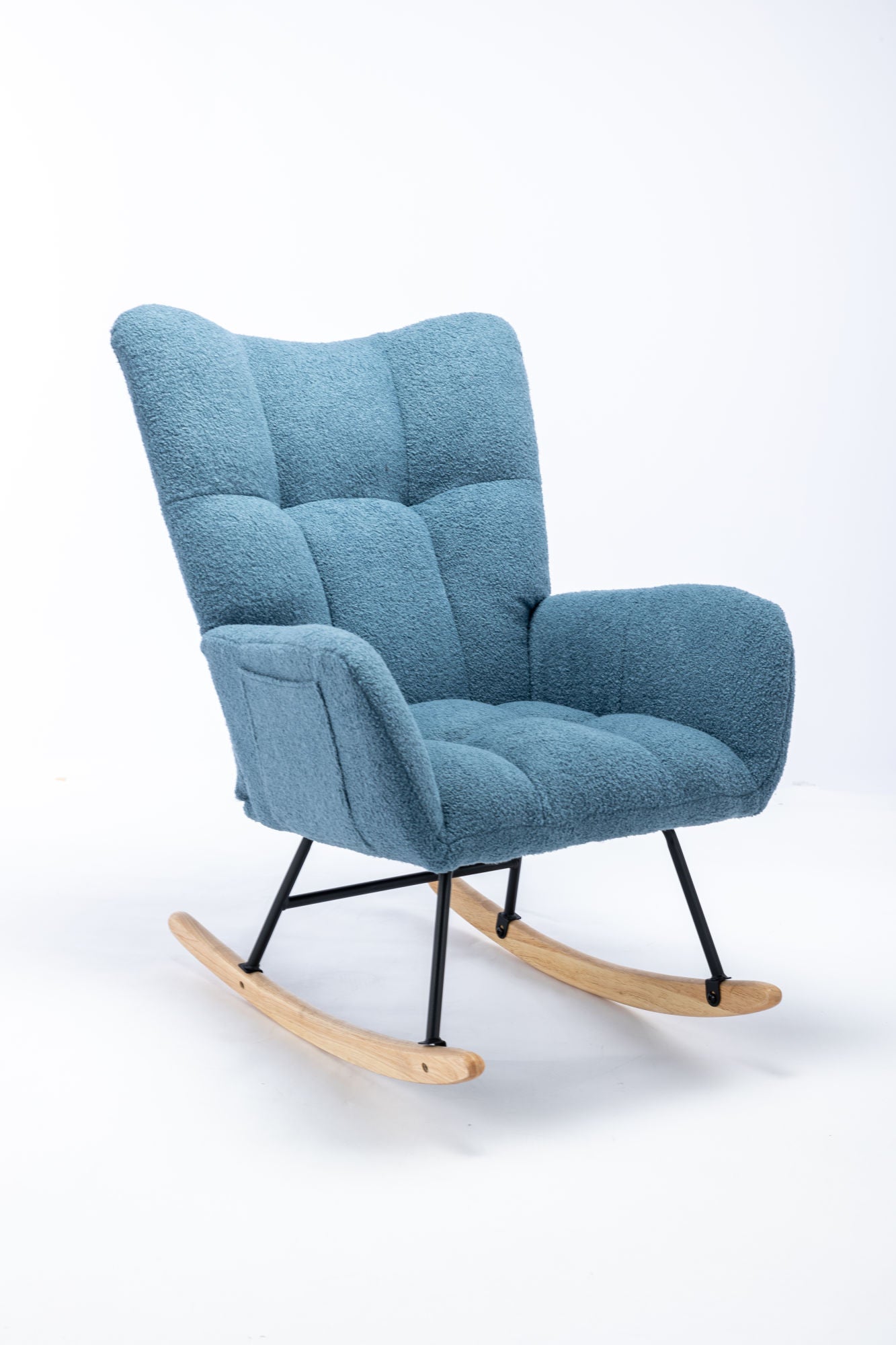 Soft Teddy Velvet Fabric Rocking Chair