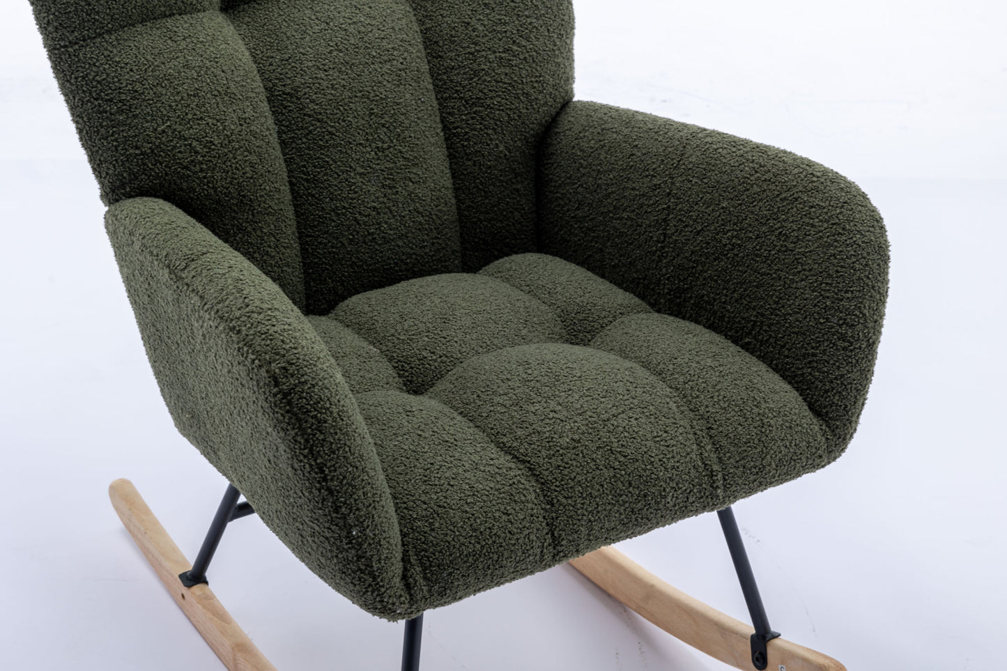 Soft Teddy Velvet Fabric Rocking Chair