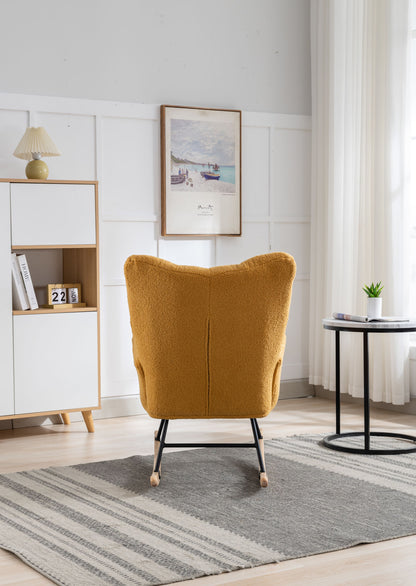 Soft Teddy Velvet Fabric Rocking Chair