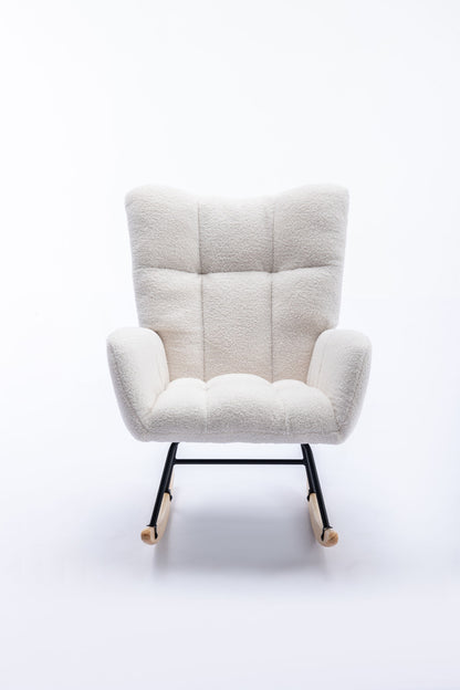 Soft Teddy Velvet Fabric Rocking Chair