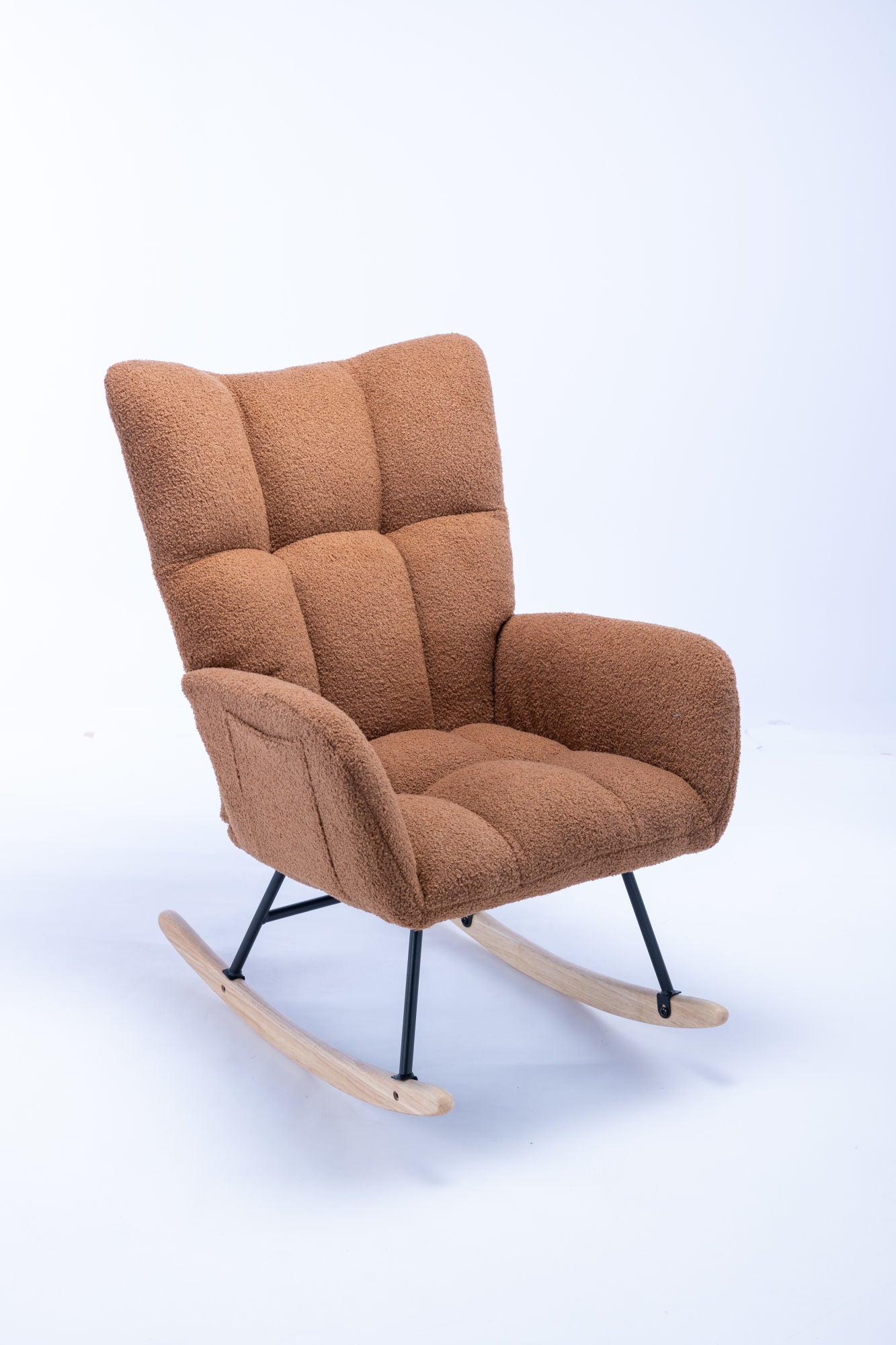 Soft Teddy Velvet Fabric Rocking Chair