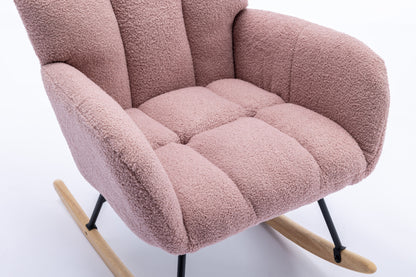 Soft Teddy Velvet Fabric Rocking Chair