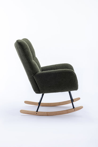 Soft Teddy Velvet Fabric Rocking Chair