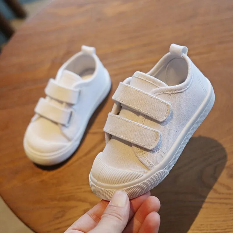 kids white canvas shoes